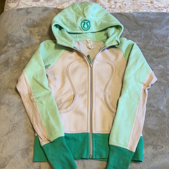 Lululemon scuba hoodie green & gray - Picture 1 of 6